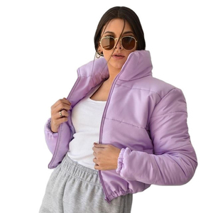 Vestes d'hiver en duvet 2026, vestes matelassées courtes personnalisées pour femmes, vente en gros, OEM personnalisé, vestes matelassées respirantes pour femmes avec fermeture éclair - Product Image 1