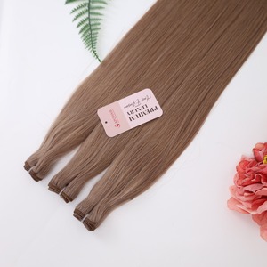 Calidad de lujo Premium Doble dibujado Recto Onda sedosa 4C Trama de cabello humano de alta calidad Teñido Procesamiento químico Blanco Rubio - Product Image 4