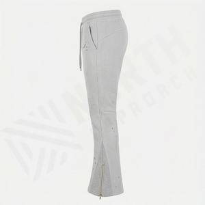 Wholesale Mens Clothing Pants <b>Trousers</b> Streetwear <b>Vintage</b> Distressed Canvas Heavyweight Drawstrings Acid Wash Wide Leg - Product Image 3