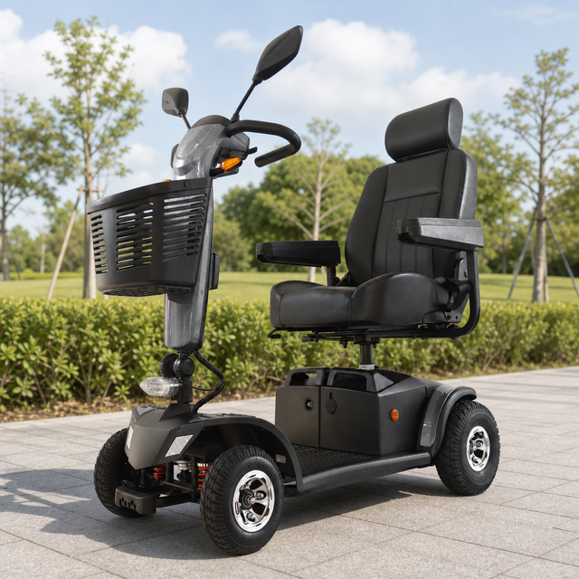 Folding Four-Wheel Sensor Mobility Scooter for Seniors 150kg Capacity 26 Miles Range 800W Motor Foldable Lithium Battery