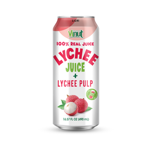 Jugo de lichi 100% con pulpa VINUT, lata de 490 ml, fabricante, marca privada, OEM, ODM, precio al por mayor, ISO - Product Image 2