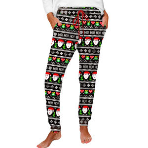 Haut de gamme noël pantalons de survêtement femmes 2025 cordon noël pantalons de survêtement doux Polyester confortable moderne vacances tenue - Product Image 1