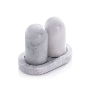 Ensemble de salières et poivrières en marbre noir et blanc, design haut de gamme, élégant, pierre naturelle, décoration de table à manger, ensemble de 2, forme unique - Product Image 2