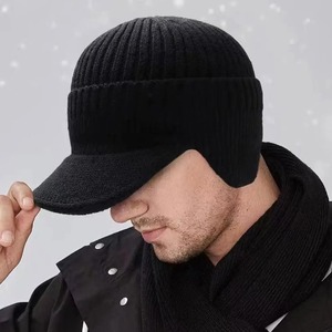 Outdoor Thick Knitted Baseball Cap Winter Bicycle <b>Ear</b> <b>Protector</b> & Windproof Hat Duck Viso for Casual Scene - Product Image 2
