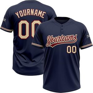 Venta al por mayor de secado rápido transpirable personalizado Teamwear bordado impreso béisbol Jersey malla sarga botón béisbol camisa conjunto - Product Image 1