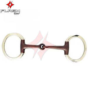 Haute qualité cheval caoutchouc ovale lien Eggbutt Snaffle Bit culottes en acier inoxydable Western hollandais Gag Bit allemand argent cheval - Product Image 4