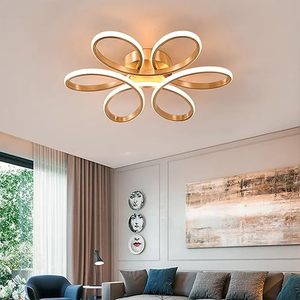 Lámpara de Techo Moderna de 23 Pulgadas y 60W con Control Remoto, 3 Niveles de Brillo Regulable, Diseño de Pétalos, Cubierta Acrílica Contemporánea - Product Image 3