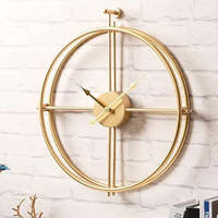 Horloge murale en fer antique plaqué nickel noir argenté pour la maison, la salle à manger, la chambre à coucher, le bureau