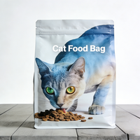 Sacs d'emballage pour animaux de compagnie (chiens et chats) en MOPP imprimés numériquement et personnalisés, de qualité alimentaire, à fond plat avec fermeture éclair