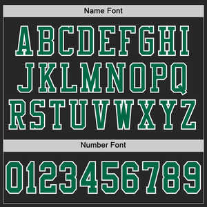 Maillot d'équipe entièrement personnalisable, uniforme de football noir avec accents verts avec nom et numéro personnalisables - Product Image 4