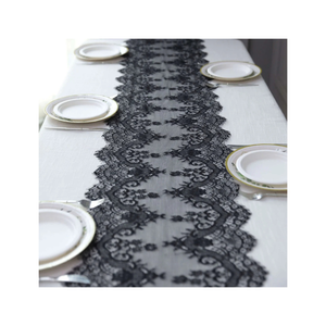 Chemins de table brodés gris uni longs Jacquard élégant sublimé 100% coton biologique certifiés GOTS à vendre - Product Image 3
