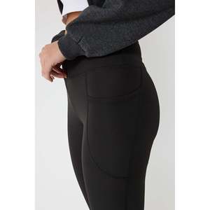 Leggings Deportivos Casuales con Bolsillo Lateral, para Todas las Temporadas, Cintura Media, Material Chifón, 100% Poliéster, Pantalones de Yoga - Product Image 4