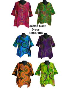 ชุดเดรสผ้าคอตตอนพร้อมกระดุมตกแต่งลายปักหลากสีสวมใส่สบายฤดูร้อน - Product Image 2