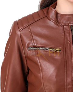 MAXFIT ENTERPRISES-Chaqueta de cuero liso para mujer y niña, diseño personalizado, tela estampada, cuero PU - Product Image 6