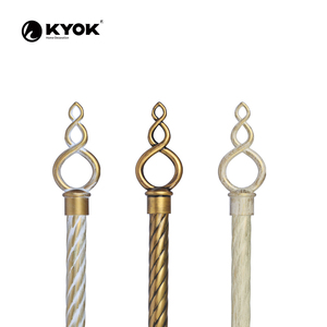 ปลายม่าน KYOK รุ่นโมเดิร์น สีขาวดำ รูปทรงกระบอก ทำจากพลาสติก ทนทาน ใช้ตกแต่งบ้าน - Product Image 2