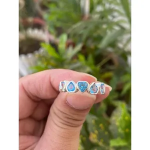 Natural Blue Topaz Heart <b>Ring</b> <b>925</b> Sterling <b>Silver</b> Handmade Gemstone <b>Ring</b> Wholesale Jewelry Supplier - Product Image 1