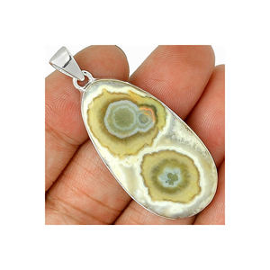 จี้พลอยแจสเปอร์สีเงินสเตอริ่ง925สวยคุณภาพสูงสไตล์พื้นเมืองการตั้งค่าขอบ OEM ODM ขายส่ง - Product Image 5