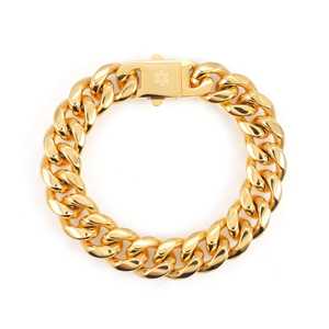 สร้อยข้อมือแบบ Cuban Link ขนาด 14 มม. ลายกากบาท ทองคำขาว 14K ทองคำโรสโกลด์ 18K สไตล์ศาสนา วัสดุหลักเป็นสร้อยข้อมือเทนนิส ประดับเพชรและไข่มุก - Product Image 6