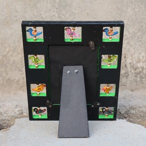 Marco de fotos de madera pintado a mano, marco de fotos ecológico creativo para Decoración de mesa de regalo - Product Image 6