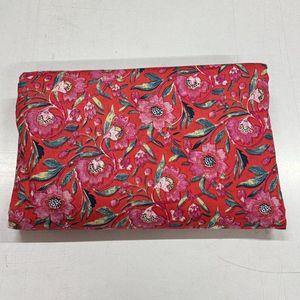 ช่างฝีมือผ้าคอตตอนถักมือพิมพ์ลายดอกไม้สีชมพูสีแดงสดสำหรับตกแต่งบ้านเครื่องแต่งกายชุดเดรสเนื้อนุ่มทำจากผ้าฝ้ายธรรมชาติ - Product Image 3