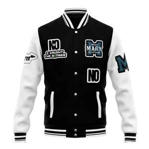 Blouson de baseball personnalisé en laine brodé à col montant pour l'hiver, idéal pour les uniformes scolaires et les tenues de sport décontractées – Vente en gros - Product Image 5