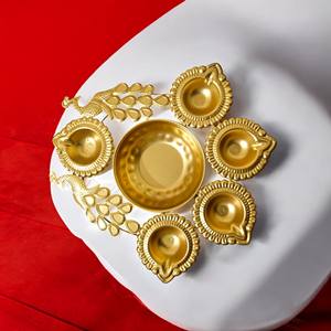 Peacock Design Iron <b>Tea</b> <b>Light</b> <b>Holder</b> Set Traditional Eco-Friendly Decorative for Pooja Diwali & Festive Home Decor - Product Image 2