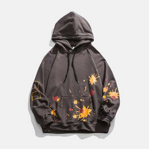 Sweats à capuche d'hiver doublés en polyester/coton Polaire épaisse Poids lourd Coupe régulière Logo imprimé personnalisé Sweats à capuche et sweat-shirts pour hommes - Product Image 5