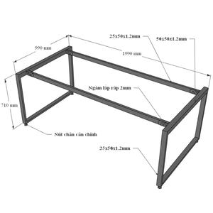 โต๊ะประชุมทรงสี่เหลี่ยมมินิมอล 100x200 ซม. ขาเหล็ก ต้องประกอบเอง HBRT009 - Product Image 5