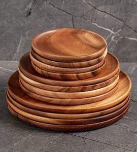 Assiette en bois de haute qualité pour la maison et les fêtes, assiette en bois à la main polie brillante pour les aliments et les fruits. - Product Image 3