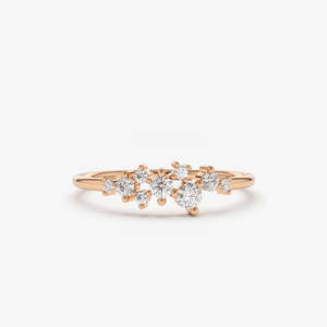 Clustered Lab Grown Diamond Cluster Ring 0.25 Ctw G Color SI Clarity 14K Solid Gold Everyday Statement Piece For Women Idea - Product Image 1