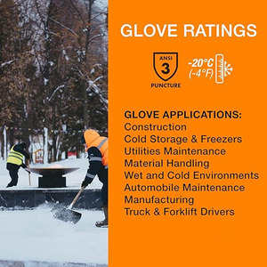 JNM Safety Gants de travail d'hiver Gants de mécanicien en cuir synthétique noir gris pour temps froid Lumière LED pour travaux routiers - Product Image 6