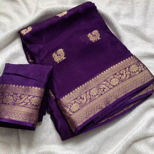 New Pure Soft <b>Viscose</b> Crepe Silk <b>Fabric</b> With Jacquard Peacock Design All Over With Running Blouse - Product Image 1