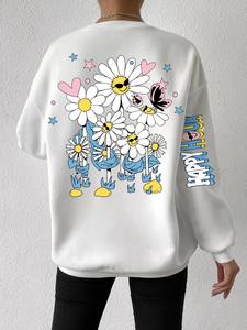 Sudadera con Capucha de Felpa de Algodón para Mujer, con Logotipo Personalizado, Manga Larga, Cuello Redondo, Estilo Casual, Nueva Llegada 2026 - Product Image 2