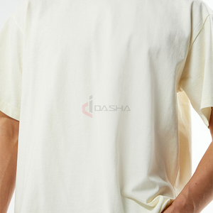 Camiseta de gran tamaño para hombre 100% algodón de peso pesado Retro Vintage Tee logotipo personalizado DTG estampado Streetwear fabricante - Product Image 2