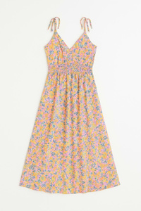 Floral Print Midi <b>Dress</b> V-Neck Spaghetti Strap <b>Boho</b> Style Chiffon A-Line Elastic Waist <b>Summer</b> Casual <b>Dress</b> - Product Image 3