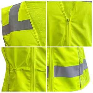 Gilet de sécurité personnalisable Glory Vêtements de sécurité réfléchissants respirants pour la chaussée avec logo personnalisé - Product Image 5