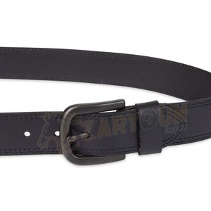 เข็มขัดผู้ชายสีดำปรับแต่งได้คุณภาพสูงจากโรงงานเข็มขัดโลหะผสมหนังแท้แบบคลาสสิกการออกแบบขนาดหัวเข็มขัด - Product Image 4