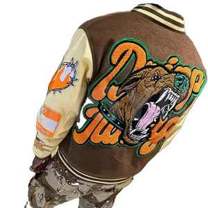 Personnalisable Hommes XL Laine Chenille Broderie Col Montant Vintage Baseball Letterman Design Boutonné Varsity Jacket pour l'Hiver - Product Image 3