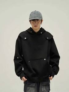 เสื้อมีฮู้ดตกแต่งแนวสตรีทแบบหลวมสำหรับผู้ชายทันสมัยและเป็นแบบอเมริกัน Y2K - Product Image 4