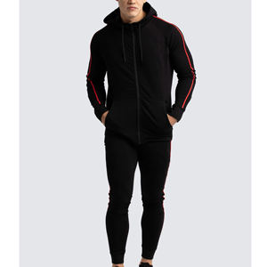 Chándal de manga larga con rayas y logotipo de colección de invierno, ropa de jogging con capucha ajustada ecológica para hombre de talla grande personalizada - Product Image 5