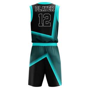 Conjunto de uniforme de baloncesto duradero Ajuste cómodo Nombre del equipo Logotipo e impresión de números Todos Los tamaños disponibles - Product Image 6