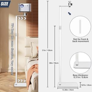 <span class=keywords><strong>Support</strong></span> de projecteur amélioré <span class=keywords><strong>Support</strong></span> de <span class=keywords><strong>sol</strong></span> 38-51 pouces Hauteur maximale réglable Base pondérée de 51 pouces <span class=keywords><strong>Support</strong></span> universel pour projecteur - Product Image 6