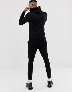 Conjunto de ropa deportiva con capucha para correr personalizado, chándal informal de manga larga para hombre, chándal con capucha de sublimación de Color sólido - Product Image 4