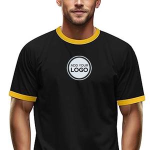 T-shirt à col ringer en suédine premium pour homme, coupe ajustée - 100% coton et options en polyester/coton - Product Image 3