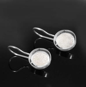 High Quality 925 Sterling Silver DIY Collet Export Quality Bezel Cup Dangle Earring New 4mm 25mm Pattern Women <b>Jewelry</b> <b>Findings</b> - Product Image 3