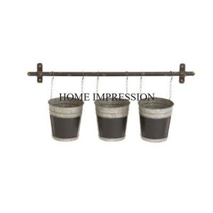 Silver Color Hot Selling Galvanized <b>Planter</b> And Pots With Stand Black Color Flower Decorative Garden Ware Accessories Supplies - Product Image 5