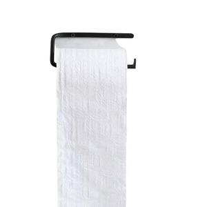 Porte-papier toilette mural personnalisable en fer durable finition dorée pour salles de bain domestiques et hôtelières sans électricité - Product Image 2