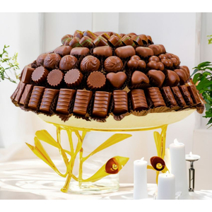 Plateau de service à chocolat en métal argenté de qualité deluxe avec poignée Plateau de service luxueux pour événement de mariage - Product Image 6
