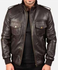 Dernière veste en cuir fine de créateur, haute qualité, rétro, luxe, couleur unie, imperméable, coupe-vent, moto, hiver - Product Image 3