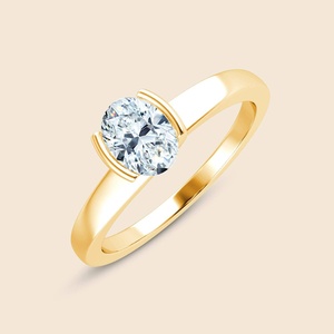 Bague de sommeil ovale élégante avec diamant ovale de laboratoire F-VS de 0,3 carat en or massif 14 carats pour la fabrication de bijoux - Product Image 3